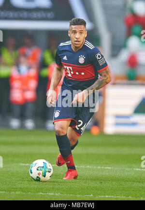 Augsburg, Germany. 7th April, 2018. FC Bayern Munich Soccer, Munich, April 07, 2018 Corentin TOLISSO, FCB 24   full-size, portrait,  FC AUGSBURG - FC BAYERN MUNICH 1-4 1.German Soccer League , Augsburg, April 07, 2018,  Season 2017/2018 © Peter Schatz / Alamy Live News Stock Photo