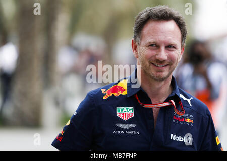 HORNER Christian  (gbr), Team Principal of Red Bull Racing, portrait during 2018 Formula 1 FIA world championship, Bahrain Grand Prix, at Sakhir from April 5 to 8 | usage worldwide Stock Photo