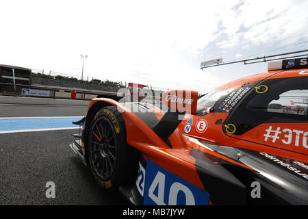 Circuit Paul Ricard, Le Castellet, France. 8th Apr, 2018. Teams, drivers and personnel prepare for the European Le Mans Series (ELMS) testing days at Circuit Paul Ricard Credit: Paren Raval/Alamy Live News Stock Photo