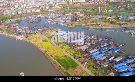 April 8, 2018 - Huai'An, Huai'an, China - Huai'an, CHINA-8th April 2018: Aerial photography of Hongze Lake in east China's Jiangsu Province. Credit: SIPA Asia/ZUMA Wire/Alamy Live News Stock Photo