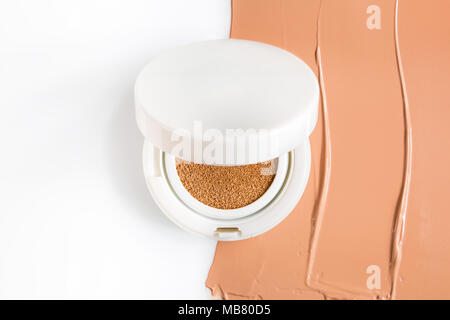 Foundation cushion on white background. Stock Photo