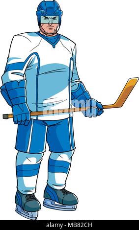 Hockey Player Illustration Stock Vector