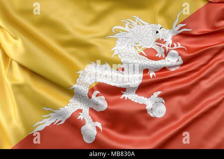 Flag of Bhutan Stock Photo