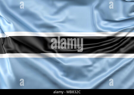 Botswana flag waving isolated on white transparent background Stock ...