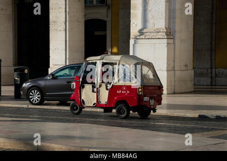 Lisbon. Portugal. January 23, 2018. Tuk Tuk transportation on Lisbon streets Stock Photo