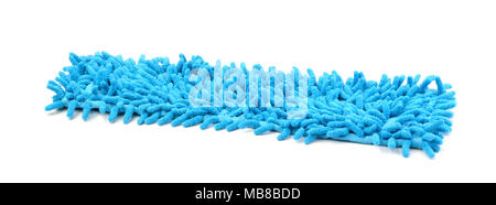 Blue floor cloth  for cleaning isolated on white Stock Photo