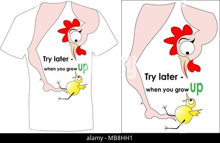 T-shirt design Try later - when you grow humor print Stock Vector