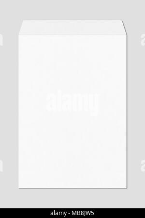 Large A4 white enveloppe mockup template isolated on grey background Stock Photo