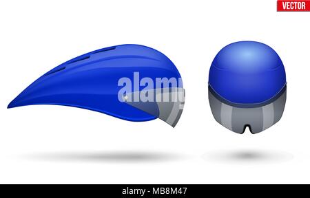 Set of Time trial bicycle helmets Stock Vector