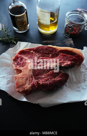T-Bone or Porterhouse Steak Stock Photo