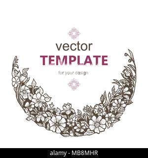 Fresh spring frame with text and flowers Stock Vector