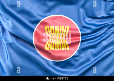 Flag of Association of SouthEast Asian Nations (ASEAN) Stock Photo