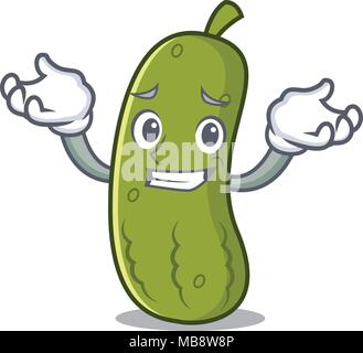 Grinning pickle character cartoon style Stock Vector