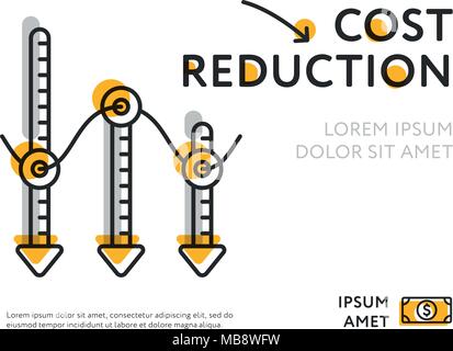 Infographic poster for cost reduction image Stock Vector