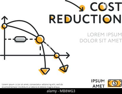 Graphic chart showing price lower Stock Vector