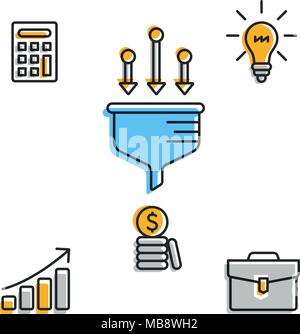 Graphic icons for business work process Stock Vector