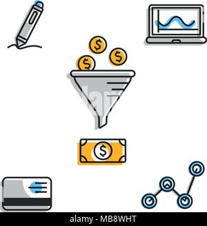 Infographic icons for money exchange Stock Vector