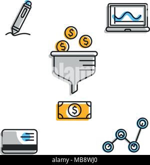 Financial Icons Set - Business, Money, Payment, Marketing Concept Stock ...