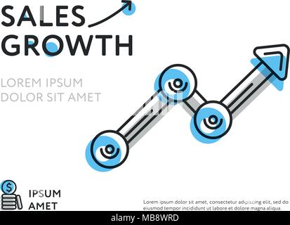 Simple flat design for increasing chart Stock Vector