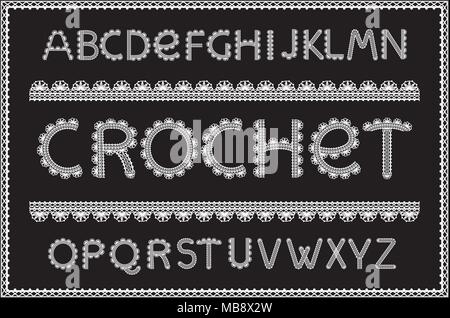 Crochet letters set Stock Vector