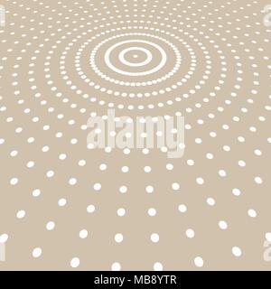 Abstract white color dots pattern halftone radius on light brown background. Vector illustration Stock Vector