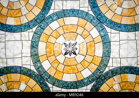 Arabic style round tile pattern. Abstract background. Stock Photo