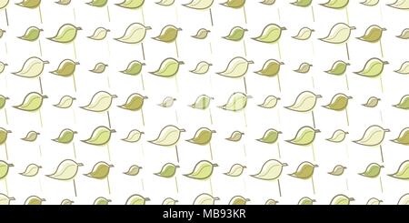 repeat pattern of green leaves for use as seamless background Stock Vector