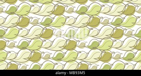 repeat pattern of leaves for use as seamless background Stock Vector