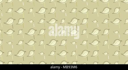 repeat pattern of leaves for use as seamless background Stock Vector