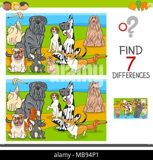 differences activity with cartoon dogs animal characters Stock Vector ...
