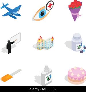 Vocation icons set, isometric style Stock Vector