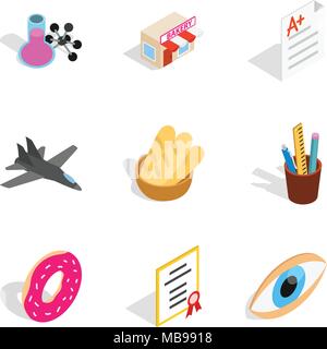 Calling icons set, isometric style Stock Vector