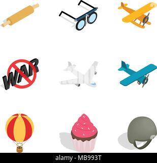 Metier icons set, isometric style Stock Vector
