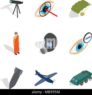 Craft production icons set, isometric style Stock Vector