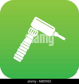 Hand draw rotary tattoo machine icon digital green Stock Vector