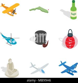 Resign icons set, isometric style Stock Vector