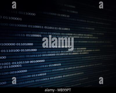 binary code future technology, blue cyber business security concept background, hi speed motion digital movement. picture of computer screen with code Stock Photo