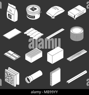 Building materials icons set grey vector Stock Vector Image & Art - Alamy
