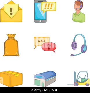 Wholesale icons set, cartoon style Stock Vector