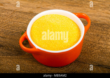 Raw polenta ready for cooking Stock Photo