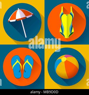 Summer icons set Stock Vector