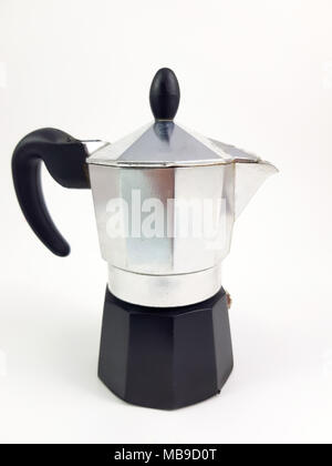 Italian coffee maker isolated on white background. Stock Photo
