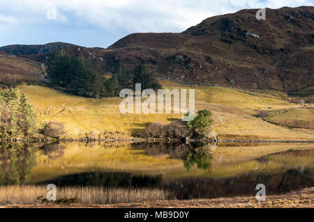 Fintown, County Donegal, Ireland,  Still reflections in Lough Finn. Stock Photo