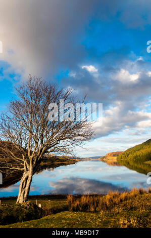 Fintown, County Donegal, Ireland,  Still reflections in Lough Finn. Stock Photo