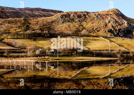 Fintown, County Donegal, Ireland,  Still reflections in Lough Finn. Stock Photo