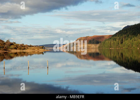 View of Lough Finn near Fintown in County Donegal, Ireland. Fintown railway runs along its lakeshore. Stock Photo