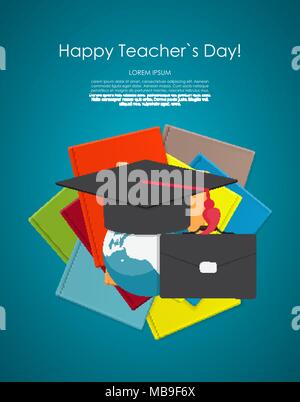 Happy teachers day concept background Vector Illustration Stock Vector