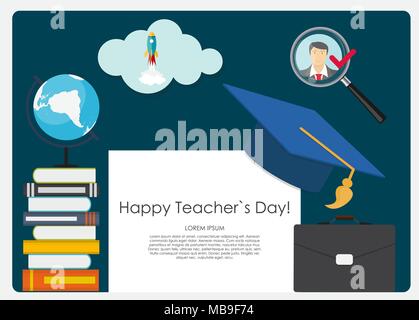 Happy teachers day concept background Vector Illustration Stock Vector