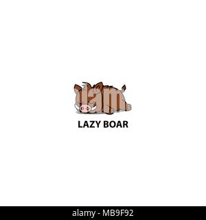 Lazy boar icon, logo design, vector illustration Stock Vector