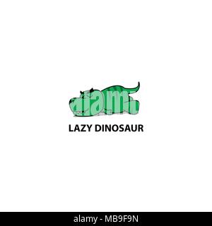 Lazy dinosaur, Funny t-rex sleeping icon, logo design, vector illustration Stock Vector
